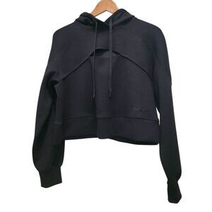 Lululemon Get Centered Crop Black Athleisure Pullover Hoodie Women's Sz 6